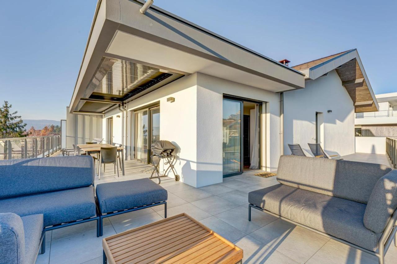 Serenity - 3 Bedroom Top Floor Apartment Parking & Lake View Terrace Annecy Exterior foto